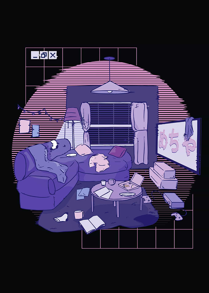 Messy house living room