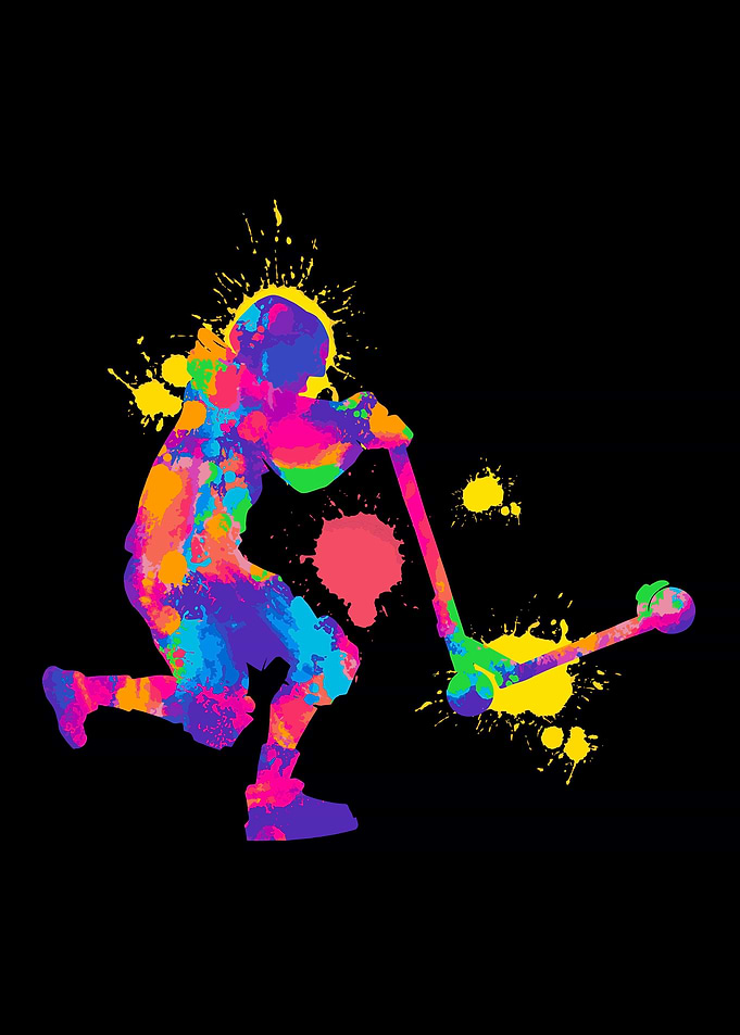 Colorful kickscooter