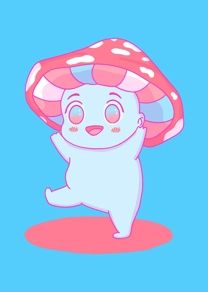 Cute Trans Pride Mushroom