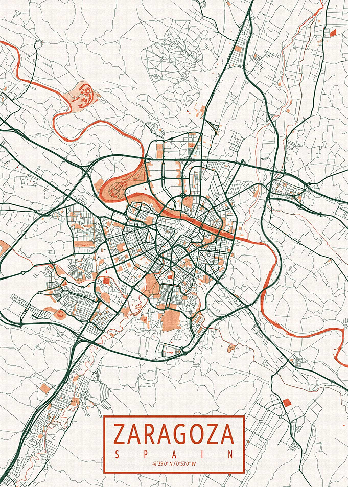 Saragossa Map Bohemian