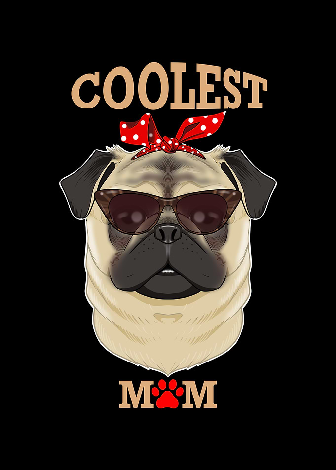 Coolest Dog Mom I Pug Mom