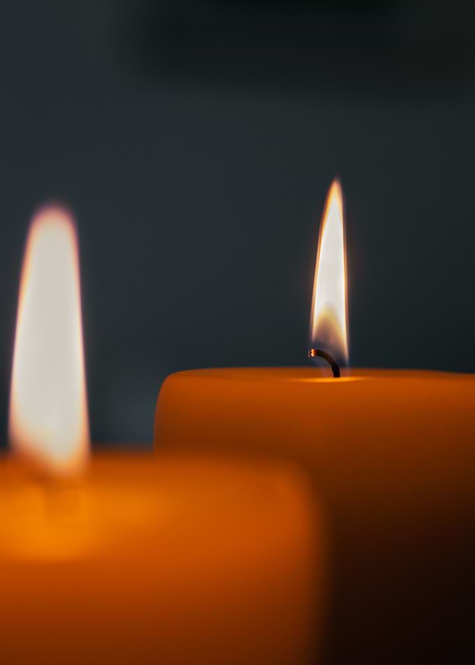One and a blurry candle