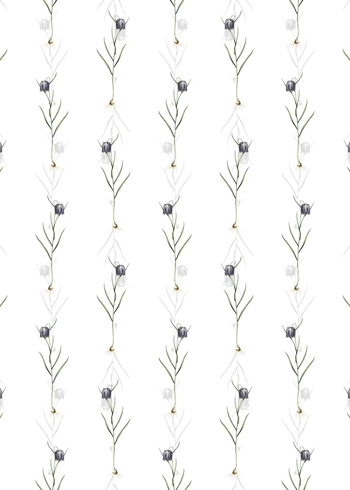 White Chess Flower Pattern