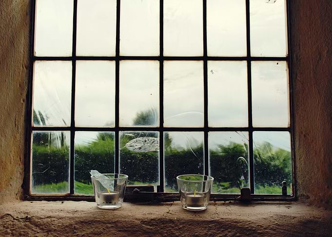 window in rain
