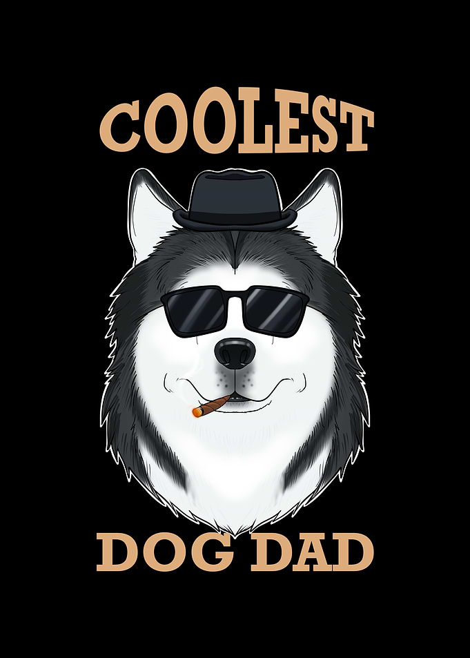 Coolest Dog Dad I Husky
