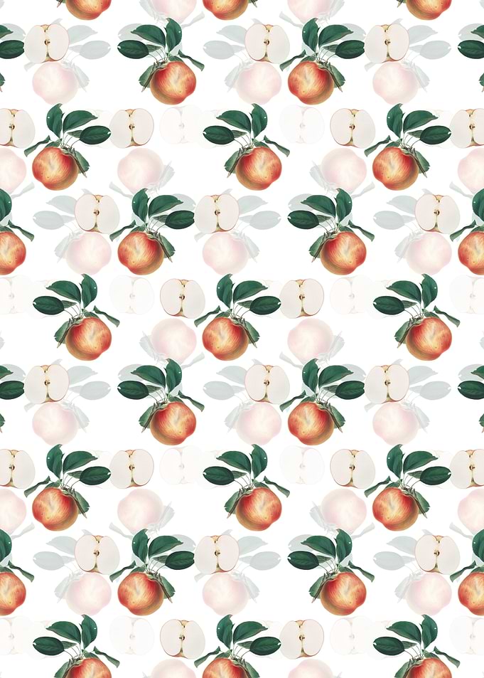 White Floral Apple Pattern