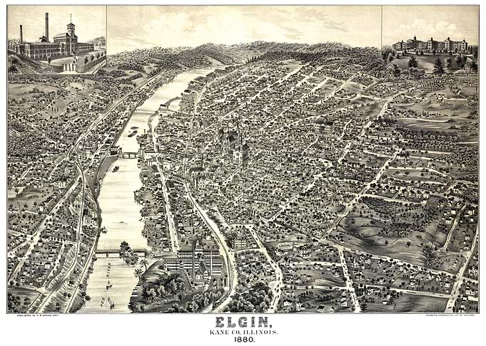 Elgin Illinois map