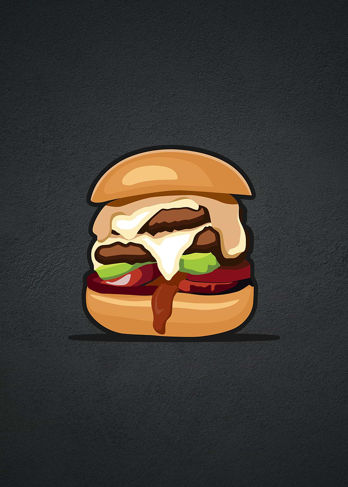 burger design illustration