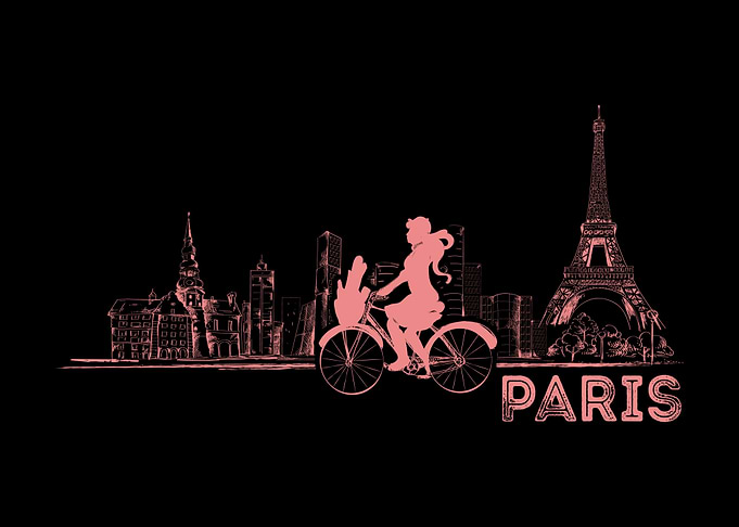 Biking Girl Paris Eiffel T