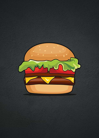 burger design illustration