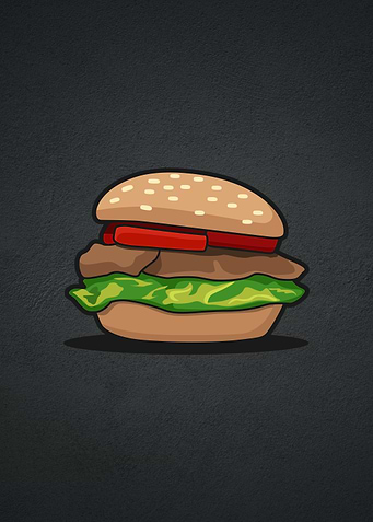 burger design illustration