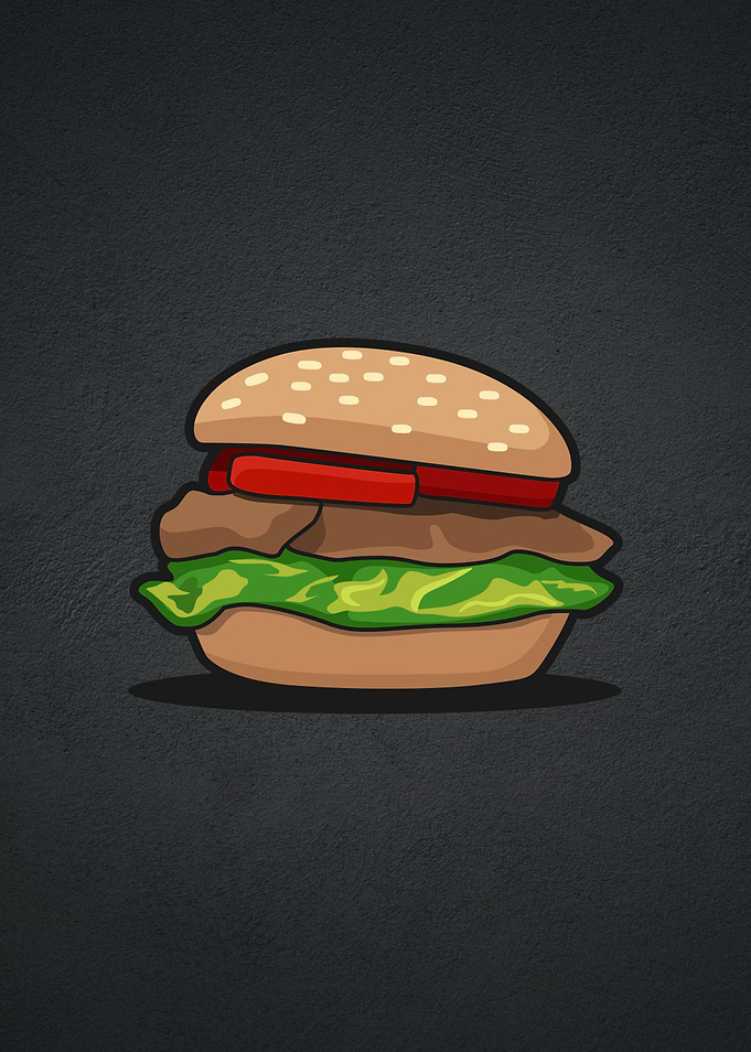 burger design illustration