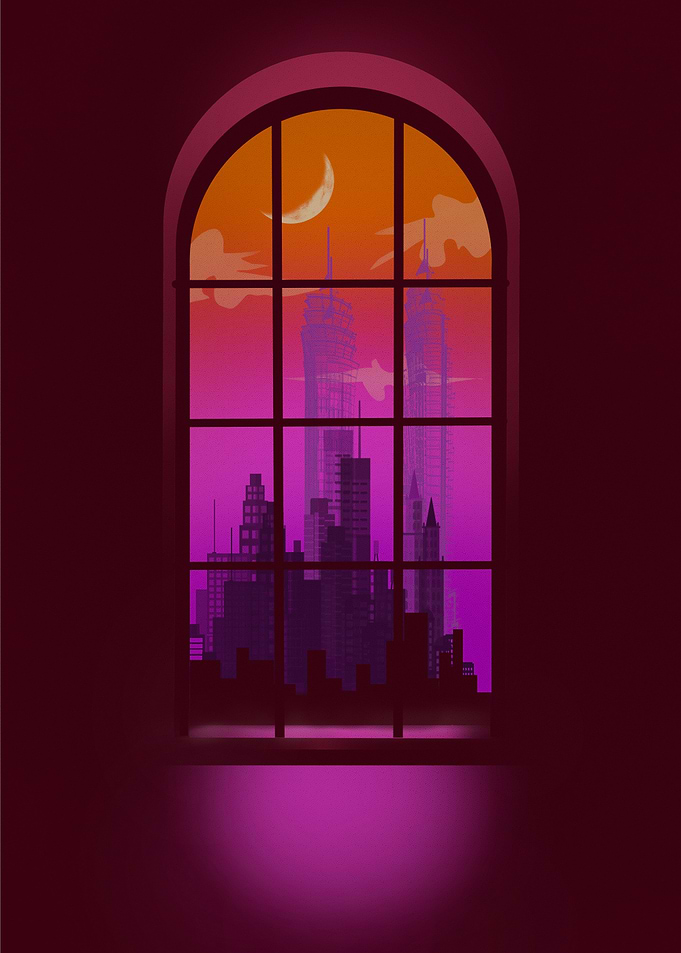 skyline in the window