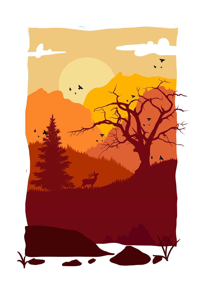 sunset and mountain