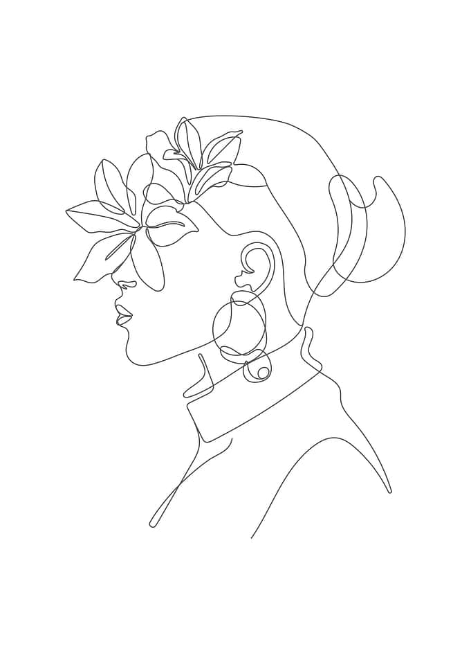 Floral Woman skull head