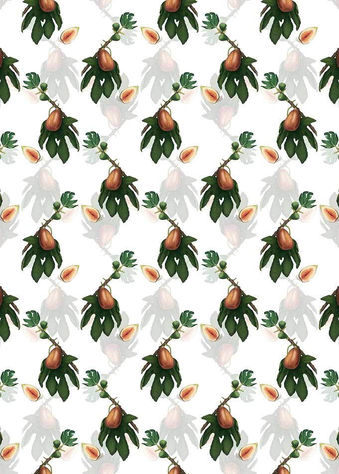 Vintage Floral Fig Pattern