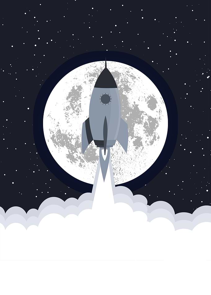 Grey rocket lift off