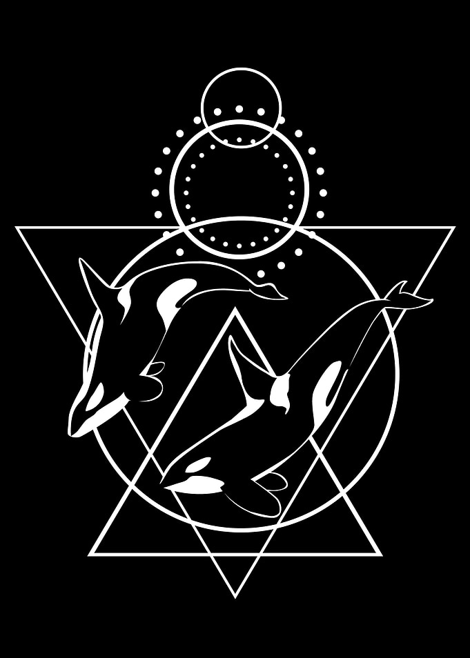Circle with whales