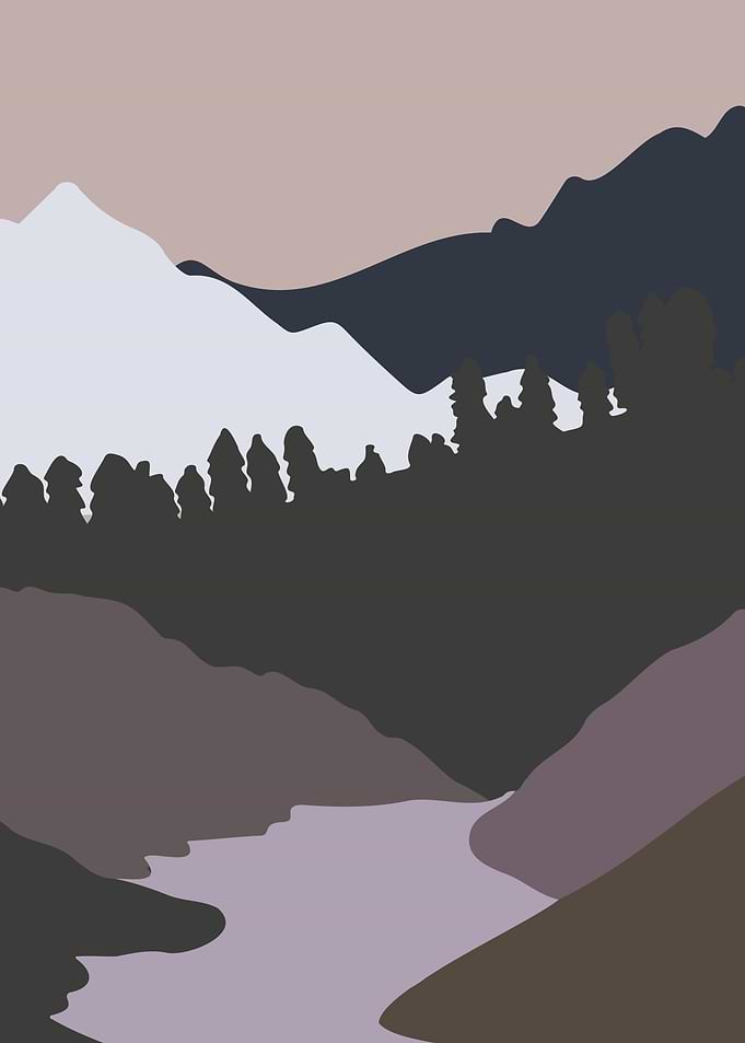 Forest tree river mountain