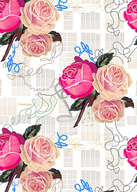 Art newspaper roses