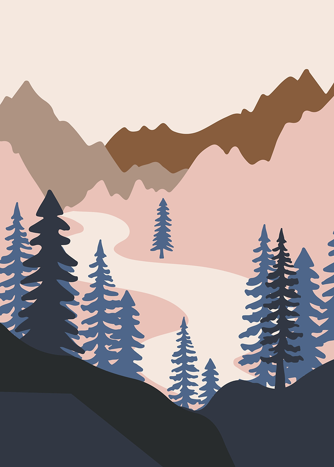 Minimal pine tree hills