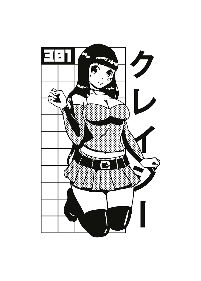 Cute girl anime posing