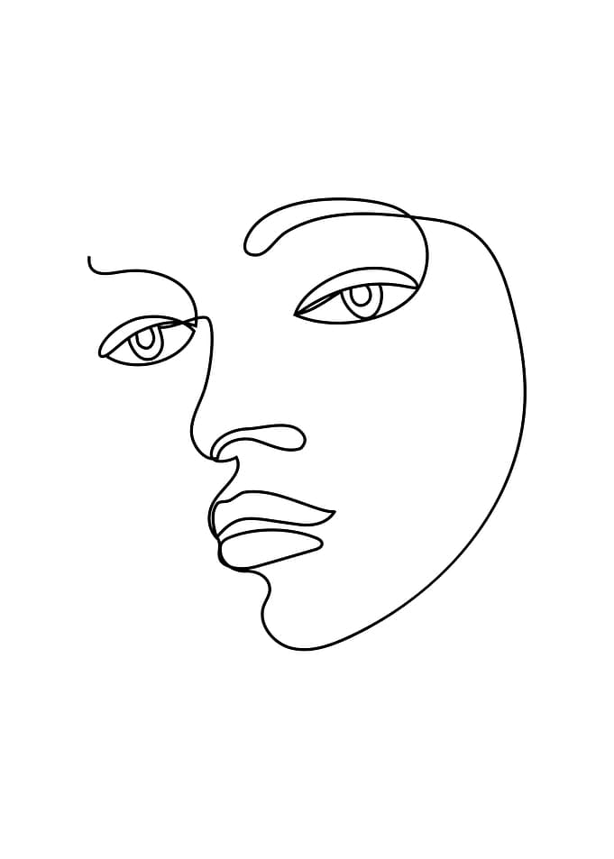 Erotic female face lines