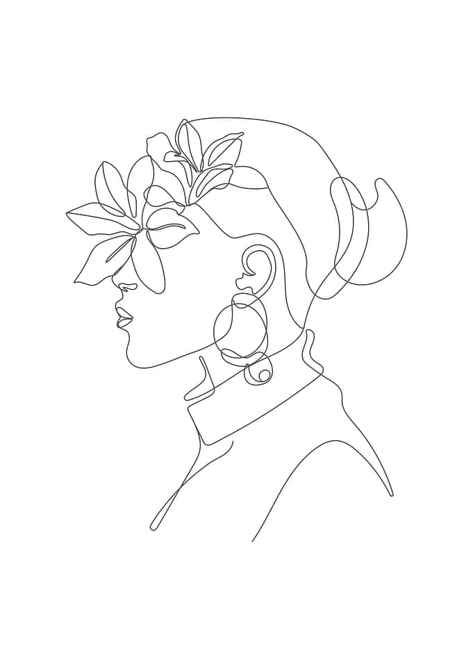 Woman with Flower skull