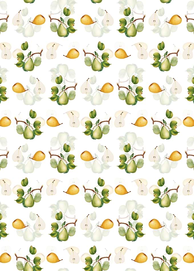 White Floral Pear Pattern