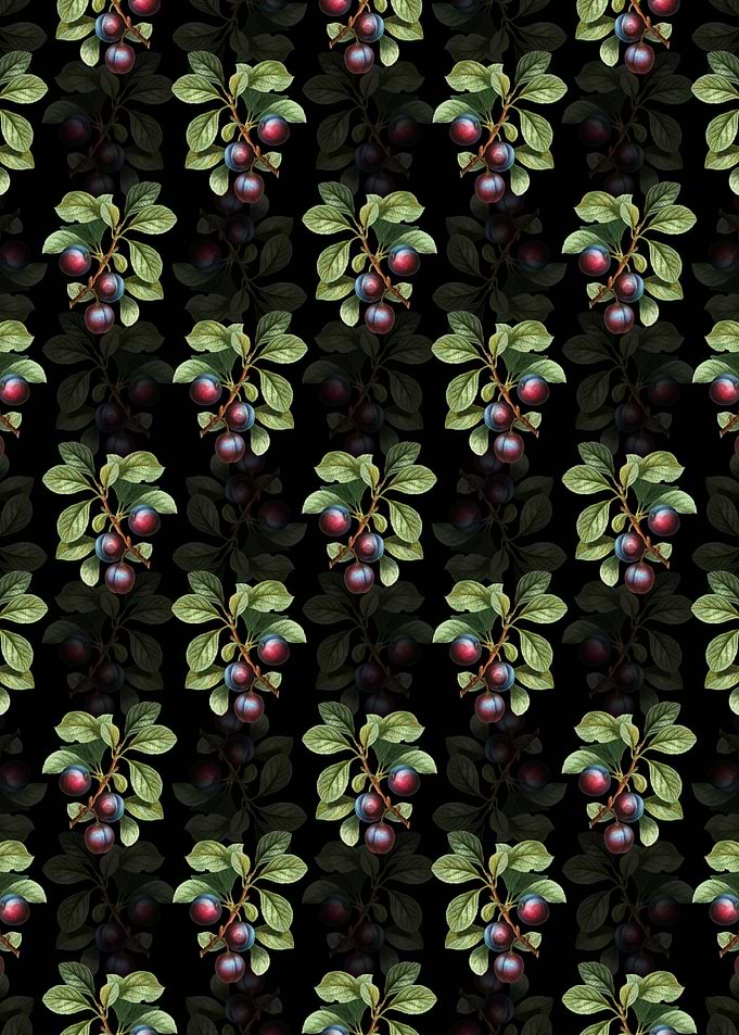 Floral Cherry Plum Pattern