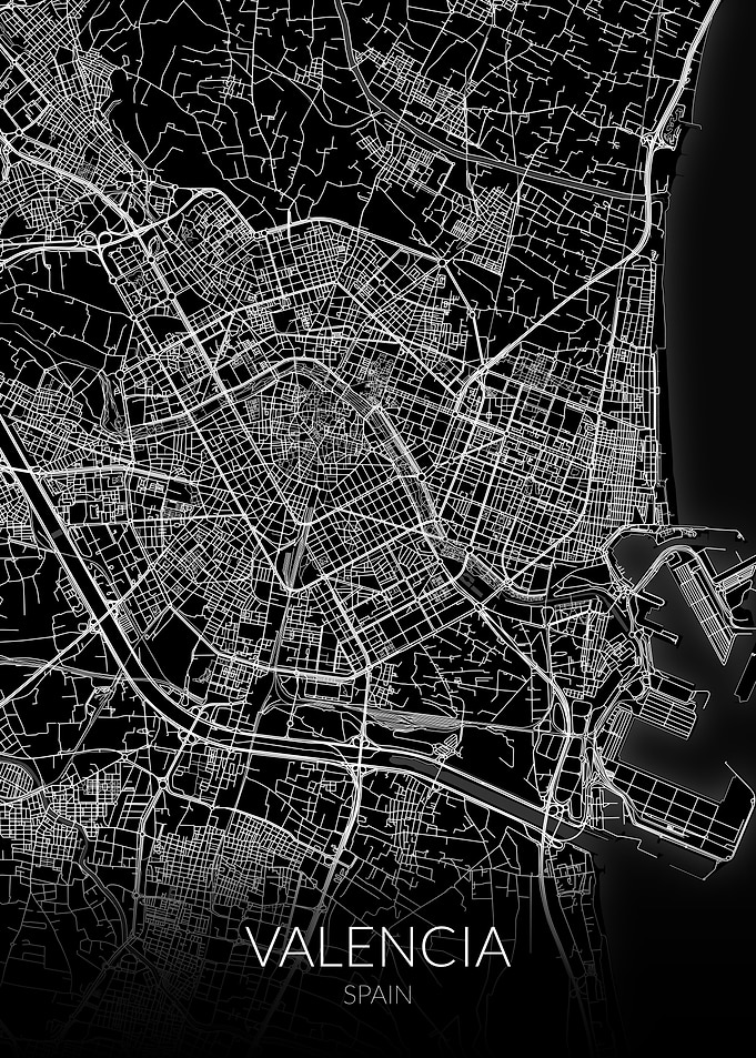 Valencia Map Black
