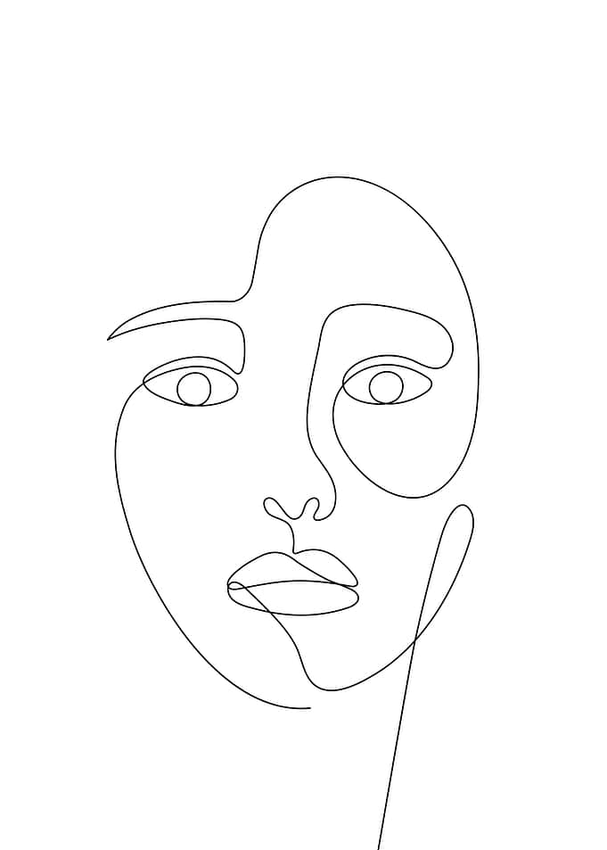 Girl face single blackline