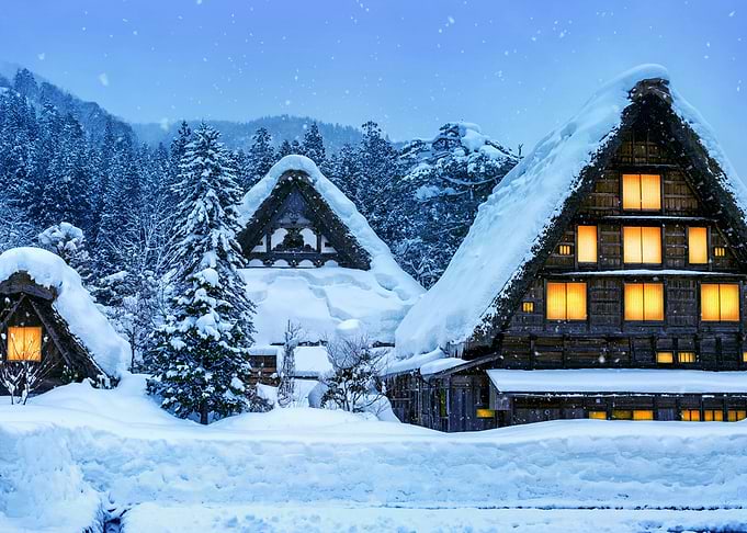 Shirakawago village in wi