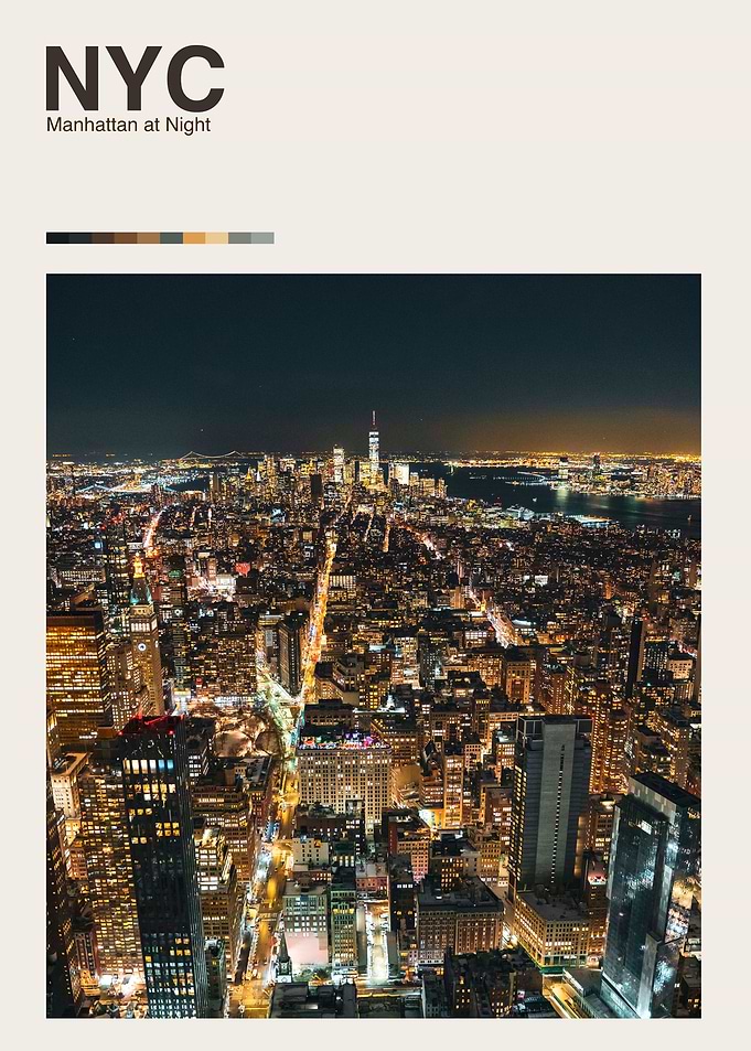 NYC at Night Minimalist