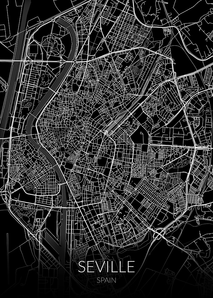 Seville Map Black