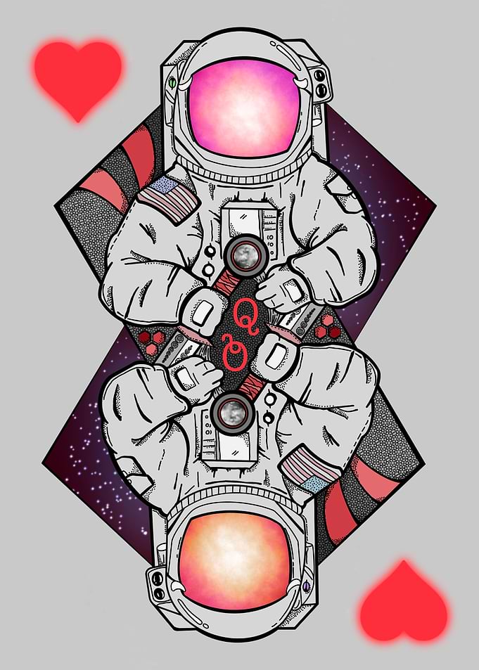 Queen of hearts astronaut