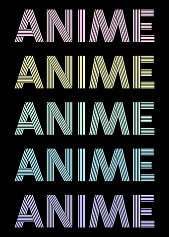 Retro Pastel Anime Text