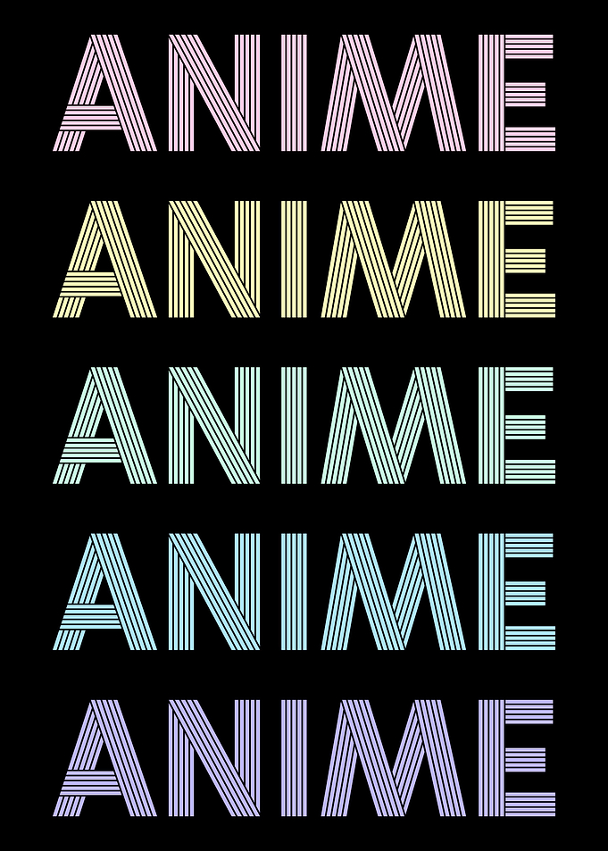 Retro Pastel Anime Text