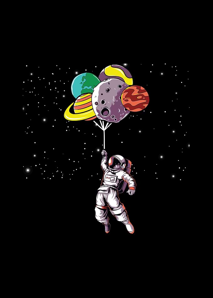 Astronaut Balloon Planet