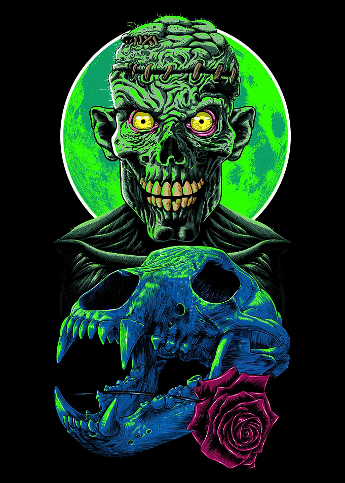 Skull and flower zombie