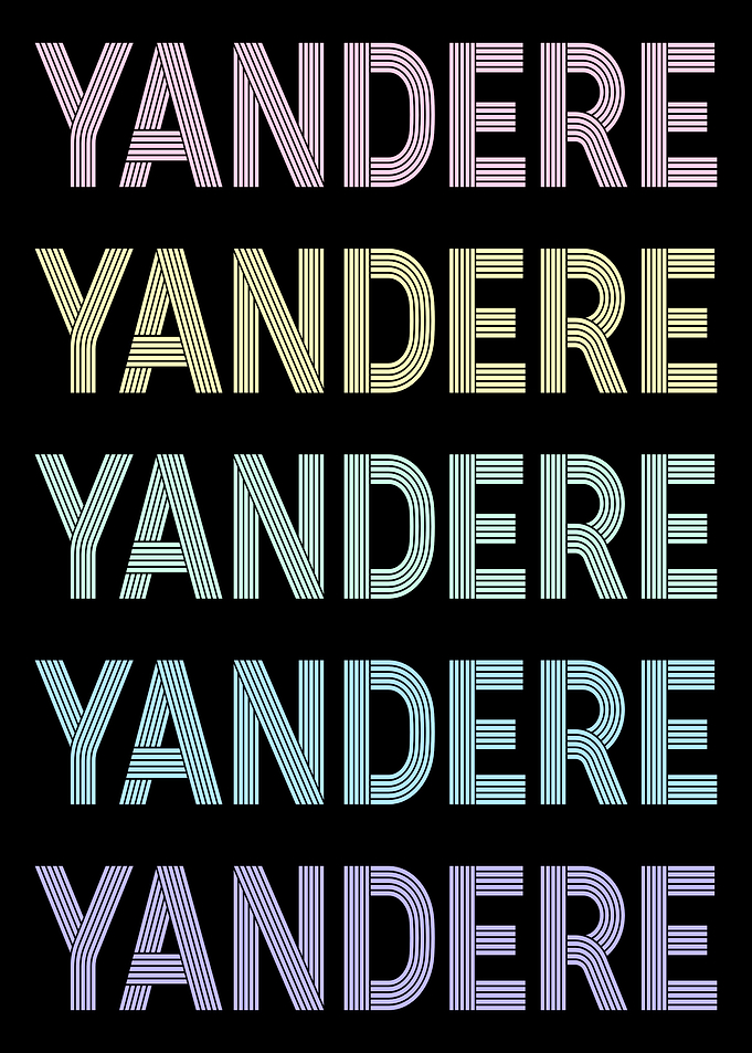 Retro Pastel Yandere Text