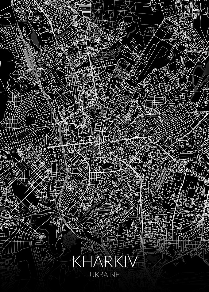 Kharkiv Map Black Kharkov