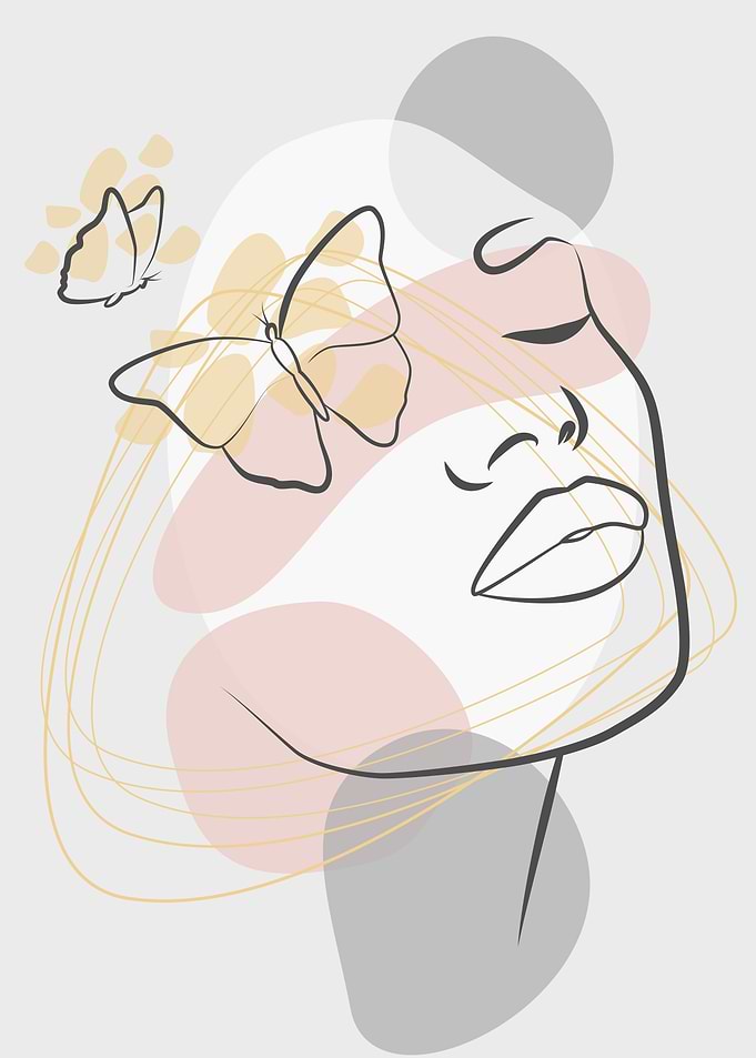 Woman with Butterfly Bird