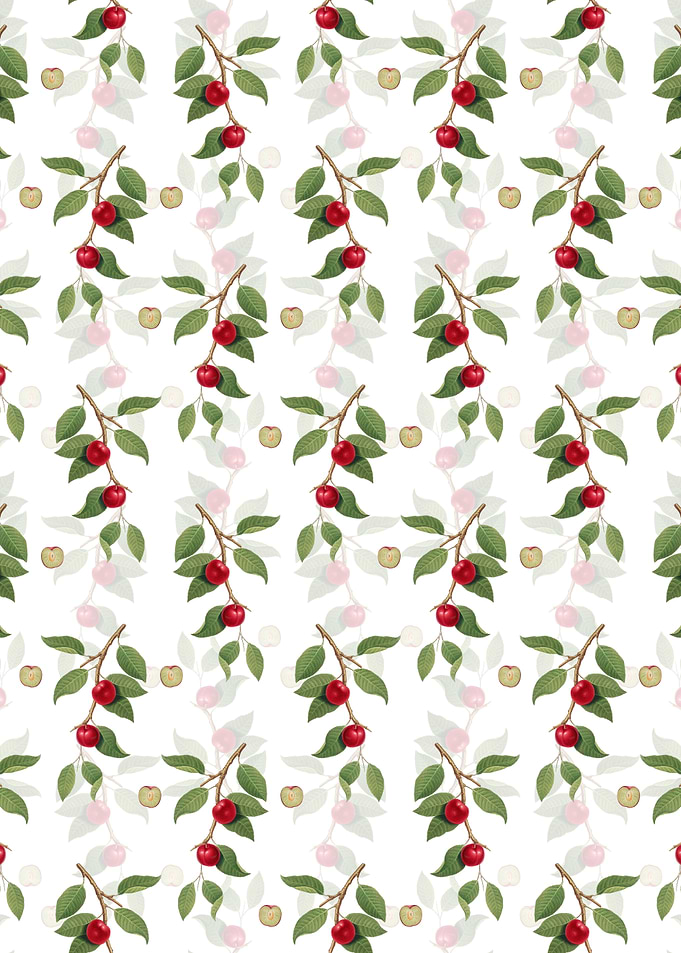 Floral Cherry Plum Pattern
