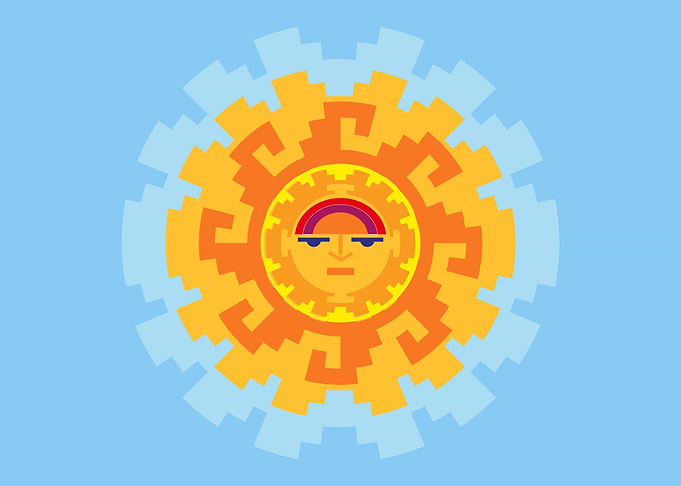 Inca Ethnic Sun Symbol