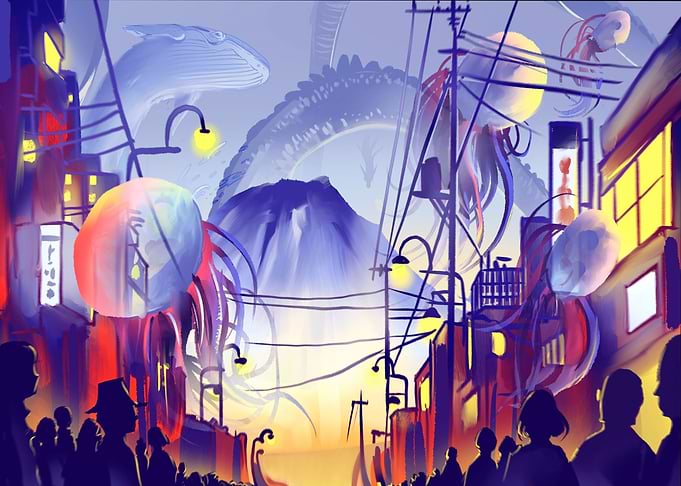 Fantasy city illustration