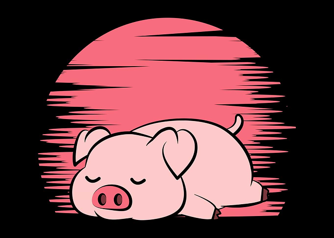 Sleeping Pig Farmer Lazy