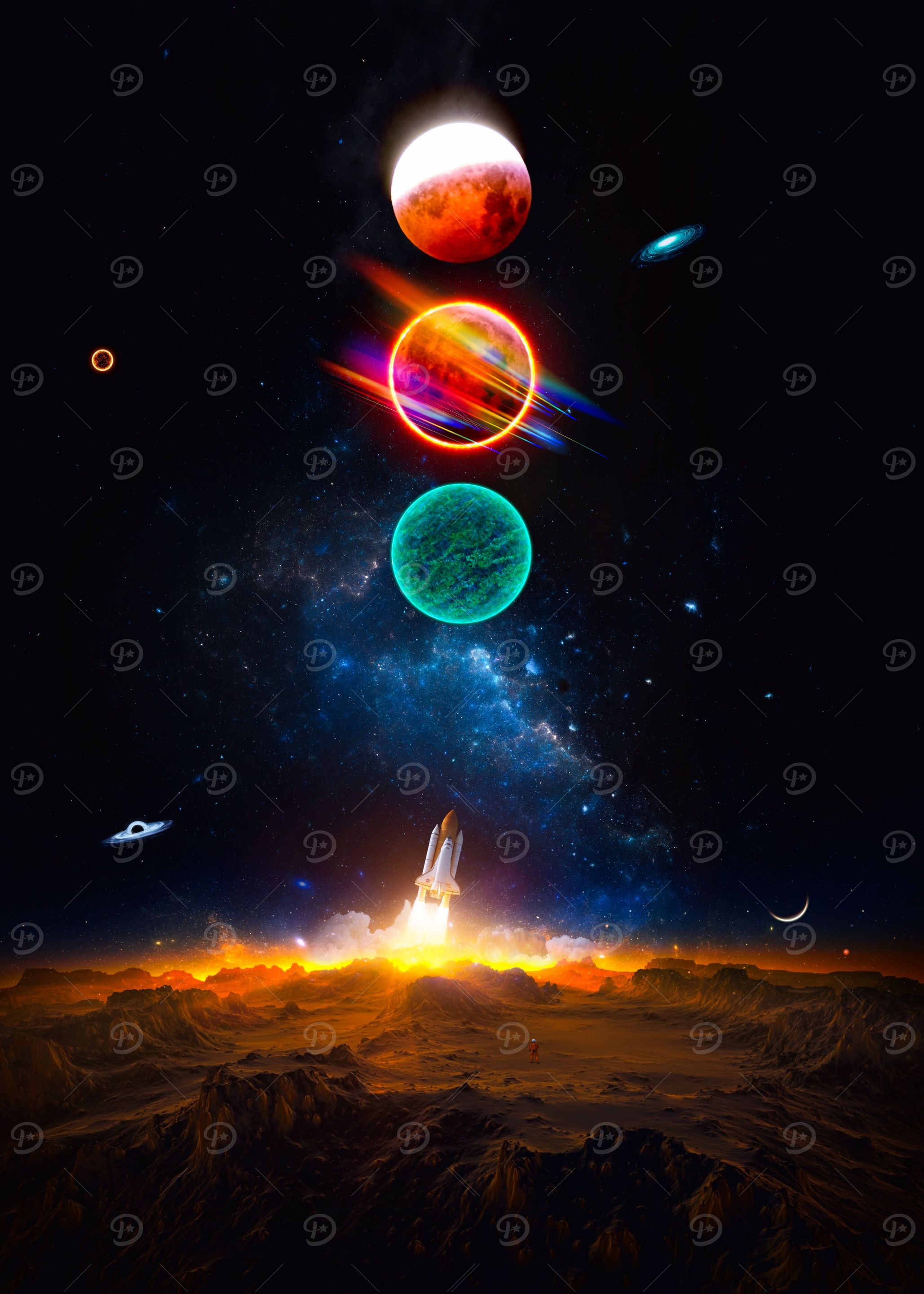 Rocket launch astronaut