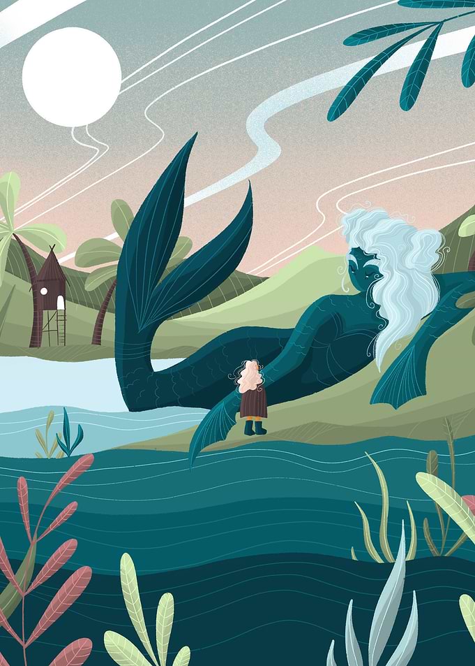 The girl and the mermaid