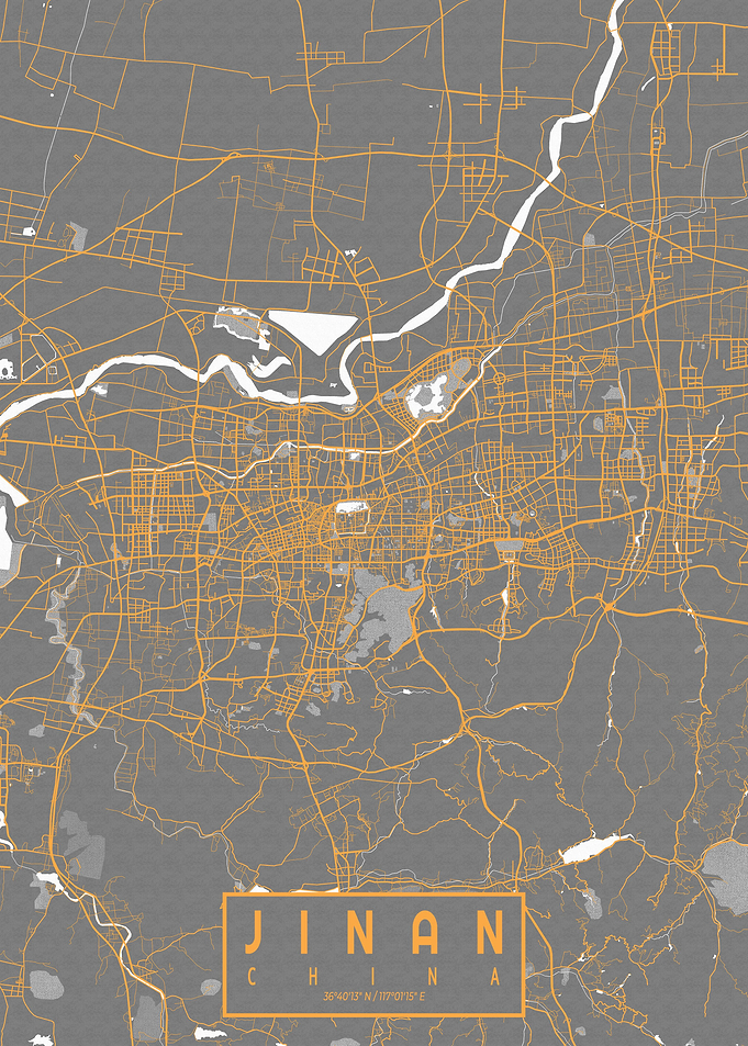 Jinan City Map Bauhaus